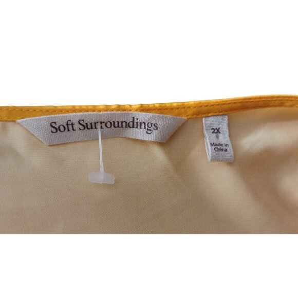 Soft Surroundings Floral Satin Kimono Top Size 2X Boho Fall Lagenlook Asian Art - Picture 5 of 7